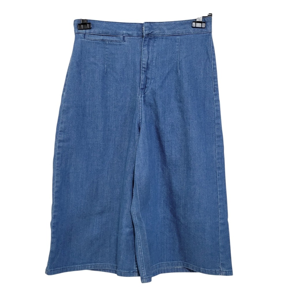 Antropologie Pilcro Skirty High Rise Crop Wide Leg Jeans Womens 30 Blue Denim
